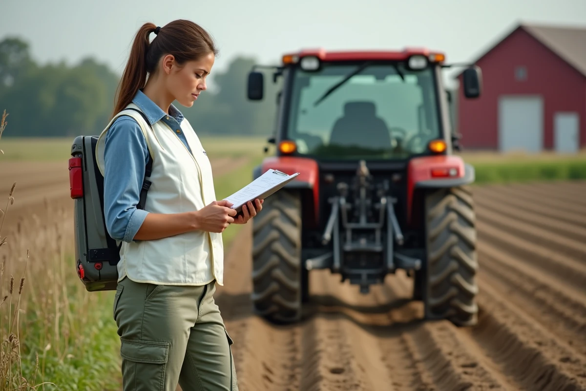 Agronome consultant les délais avant semis après traitement au glyphosate dans un champ agricole