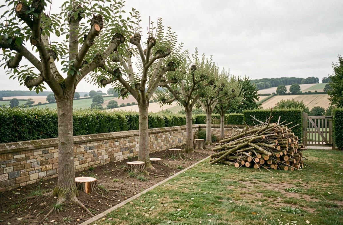 Jardin résidentiel des Yvelines après une intervention professionnelle d'élagage et de taille d'arbres